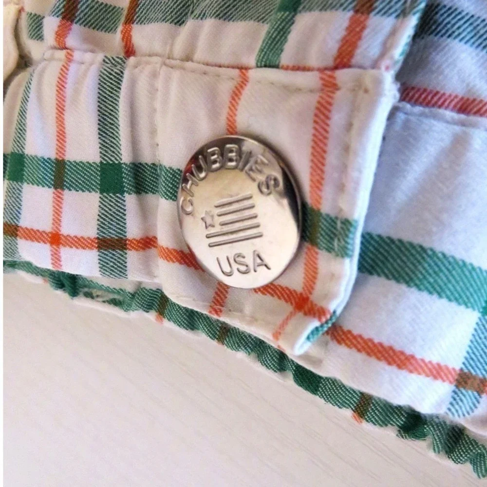 Chubbies USA Golf Shorts Men's Small Plaid Elastic Waist Made in USA 5.5